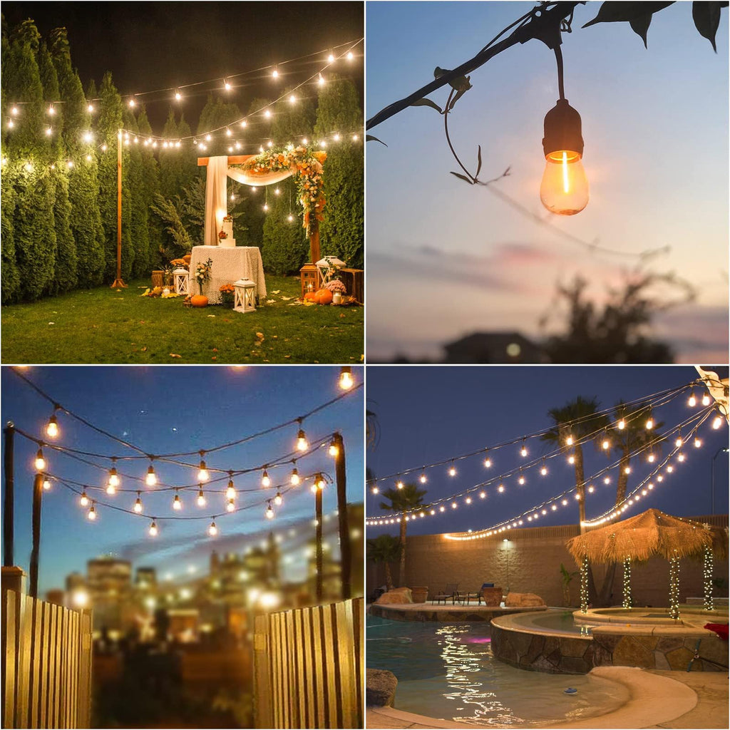 Solar String Lights Outdoor Waterproof Edison String Lights