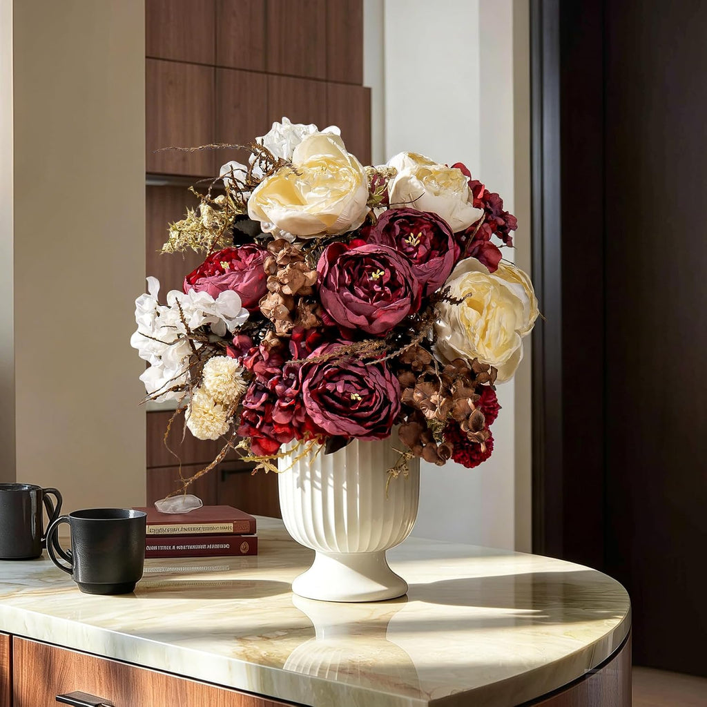 Packs Peonies Artificial Flowers 23 Stems Artificial Peonies Bouquets Silk Faux Peonies Flowers for Arrangements - Set of 20