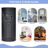 UrMoon Portable Steam Sauna Box for Home, Person Saunas Tent for Spa Therapy,Relaxation,Detoxification,Gym,Pilates,Garage,Hot Tub,with Remote Control,Waterproof,Thermal Insulation,Indoor&Outdoor Black