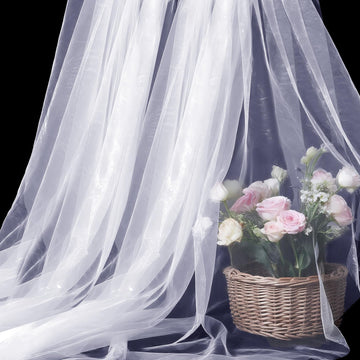 Sheer Organza Fabric 60" x 10Yds for Wedding Window Scarf, White