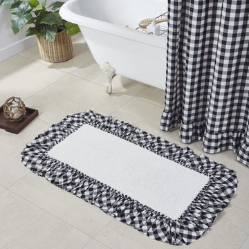 Annie Buffalo Check Bath Mat, Black, 27x48