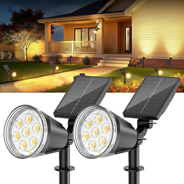 Solar Spot Lights Outdoor Waterproof: 1000LM Big Adjustable Spotlight - 2-in-1 15Hrs+ Long Lasting Spot Light - Solar