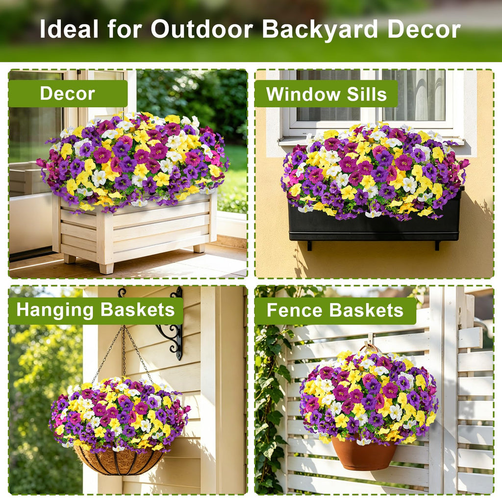 20 Bundles Artificial Fake Fall Flowers for Outdoors, UV Resistant