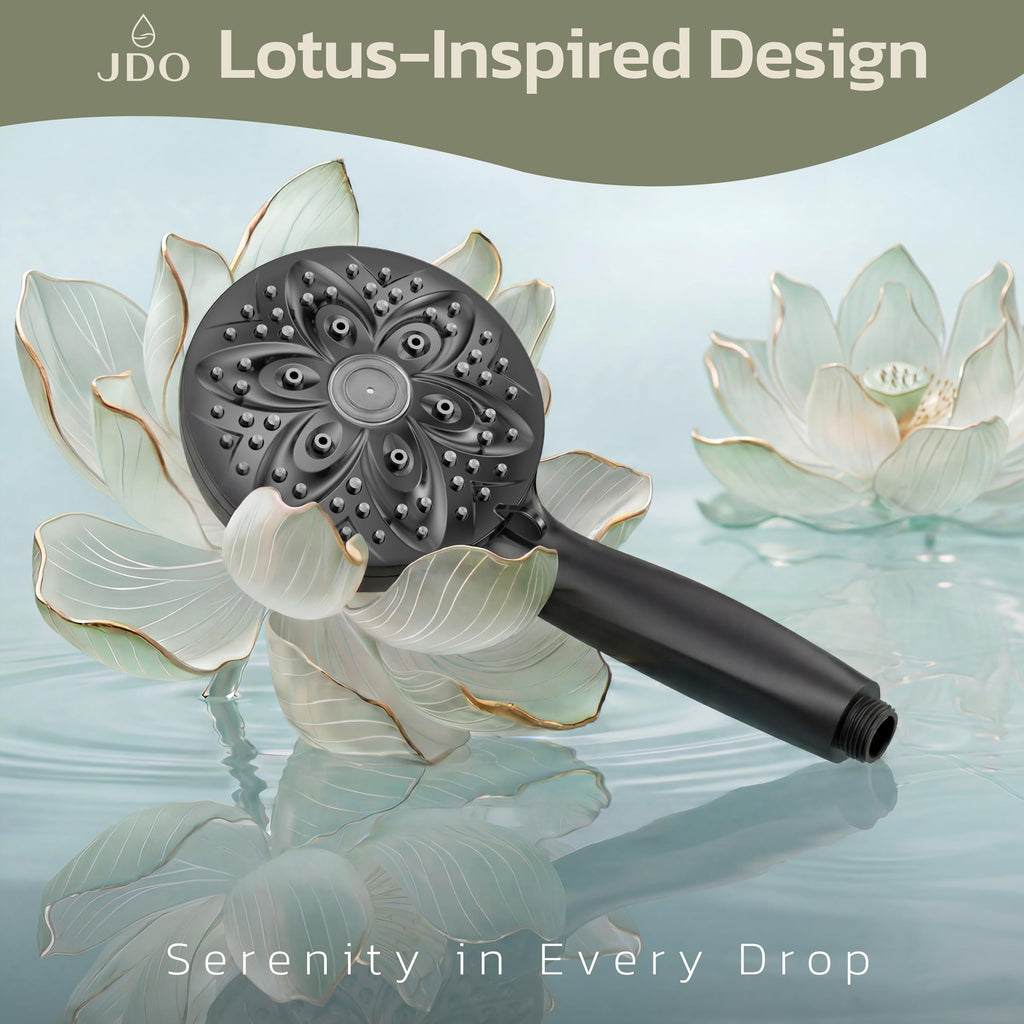 Shower Head with Handheld, High Pressure Handheld 6 Settings, Detachable Shower Head Set with Stainless Steel Hose