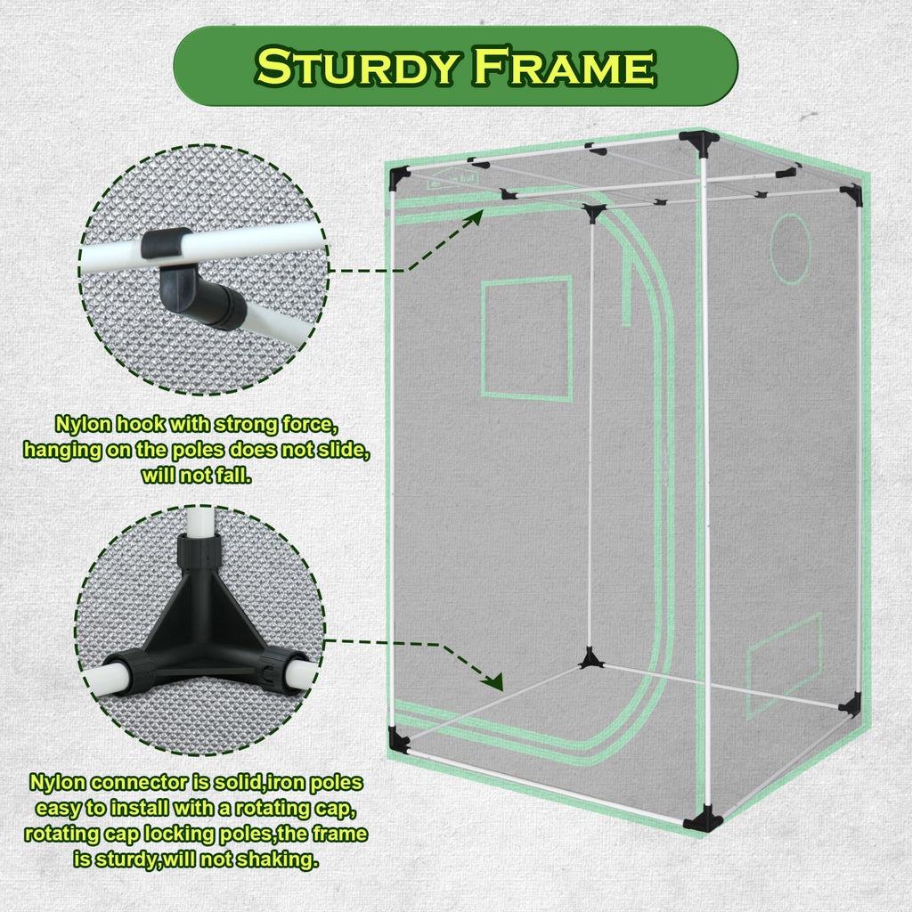 3x3 Grow Tent 32"x32"x63", High Reflective Mylar Growing Tent