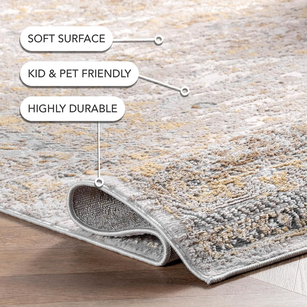 Madisson Gold Medallion Power Loomed Area Rug