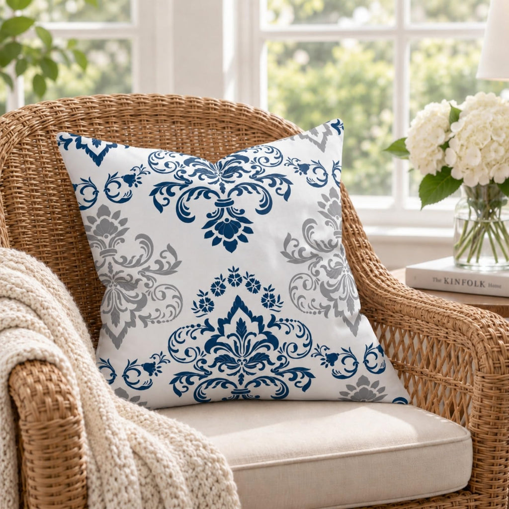 Decorative Throw Pillow Covers 18x18 Set of 4, Blue Modern Simple Square Pillow Case Cushion Cover for Sofa Couch