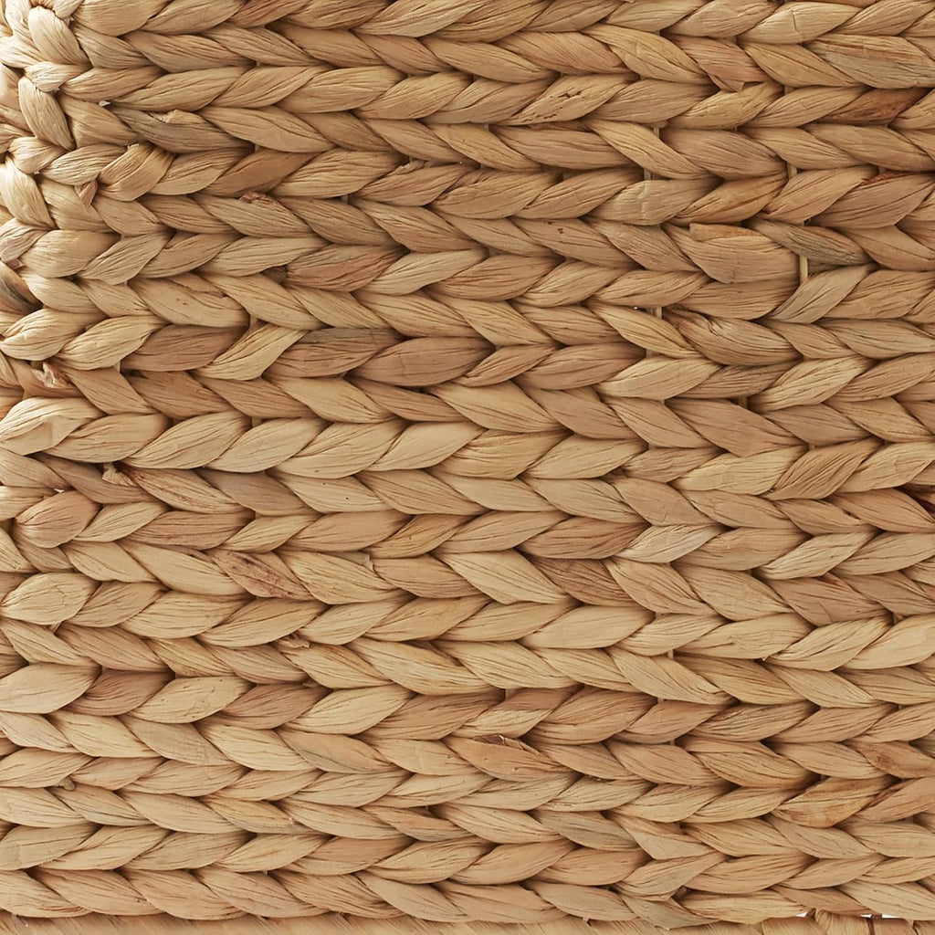 22-Inch Christmas Tree Collar, Water Hyacinth Woven Tree Square Base Cover with Cord Cut Out, Natural