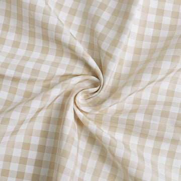 57"W x 36"L Gingham Polyester Fabric Cut By The Yard, Checkered Plaid Vintage Fabric for DIY, Handmade and Sewing