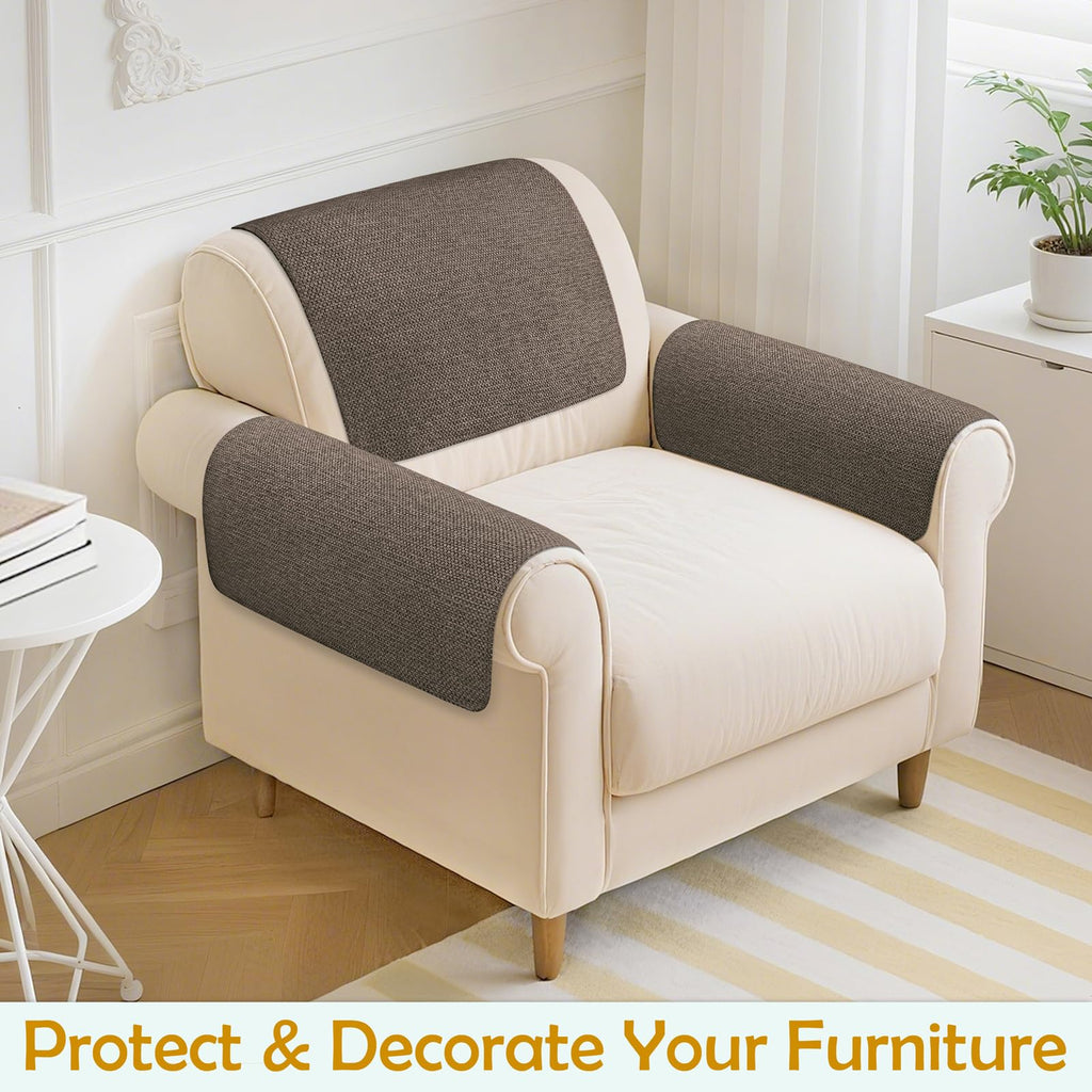 Couch Arm Covers, Waterproof Armrest Cover for Sofa, Loveseat, Armchair, Non-Slip Recliner Arm Cover, Sofa Arm