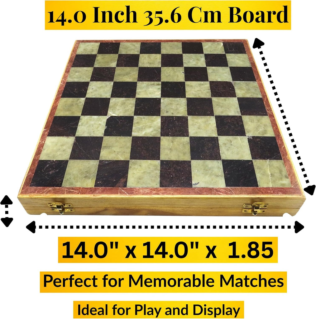 Chess Gifts for Men, 14 in Marble Chess Set, Happy Birthday Gifts for Men, Classic Board Games Collection, Coffee