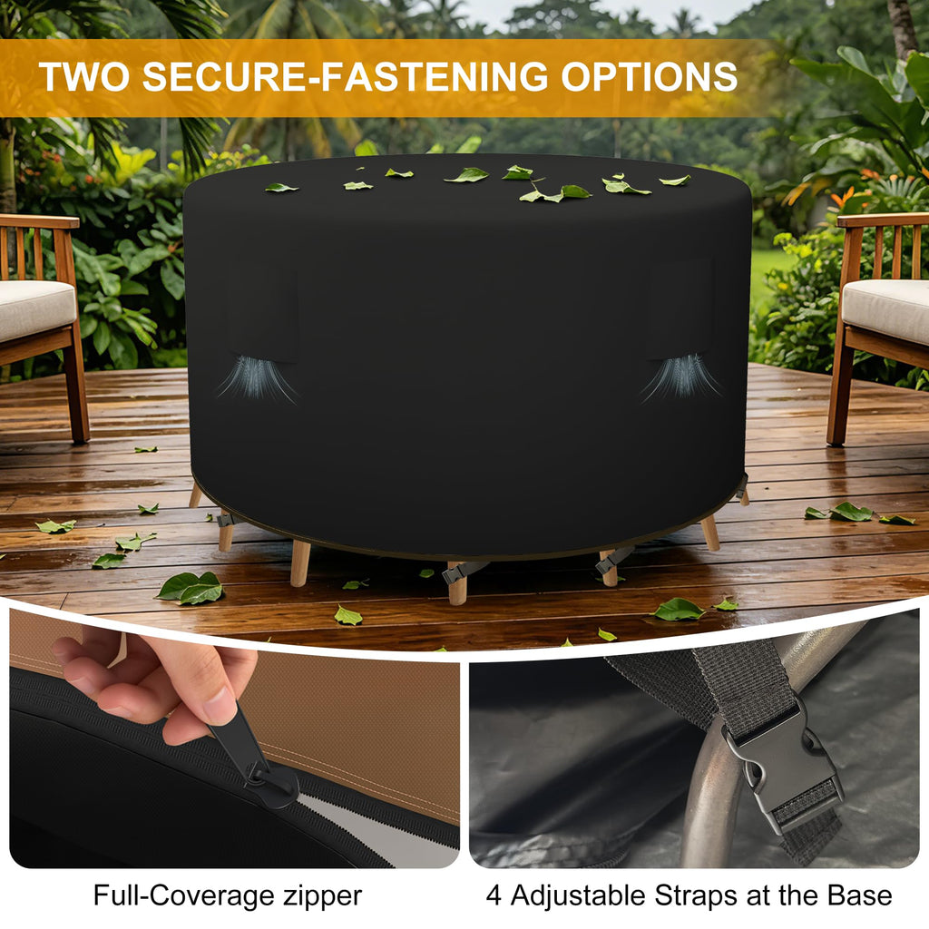 Round Patio Table Cover Waterproof Outdoor Furniture Covers Set