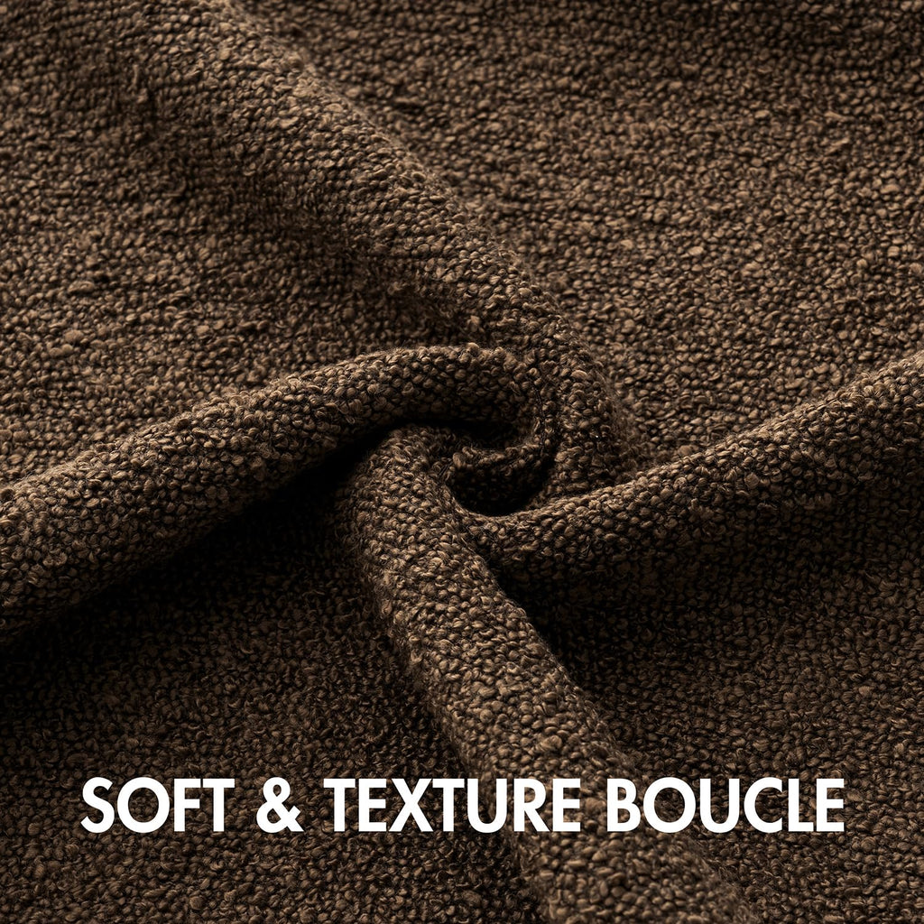 18x18 Decorative Boucle Couch Pillow Covers Brown