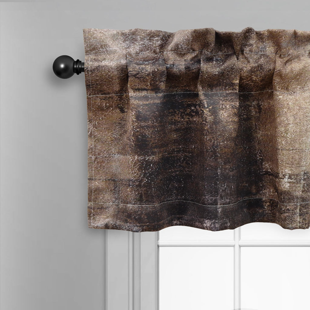 Dark Brown Valances for Windows, 2 Pack, 52x18 Inch, Blackout