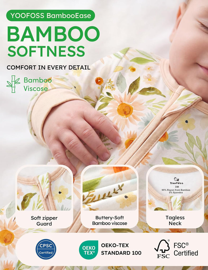 Viscose Bamboo Sleepers for Baby Boy & Girl, Way Zipper Pajamas