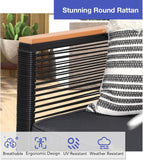 4 Piece Patio Furniture Set, Outdoor Wicker Bistro Set