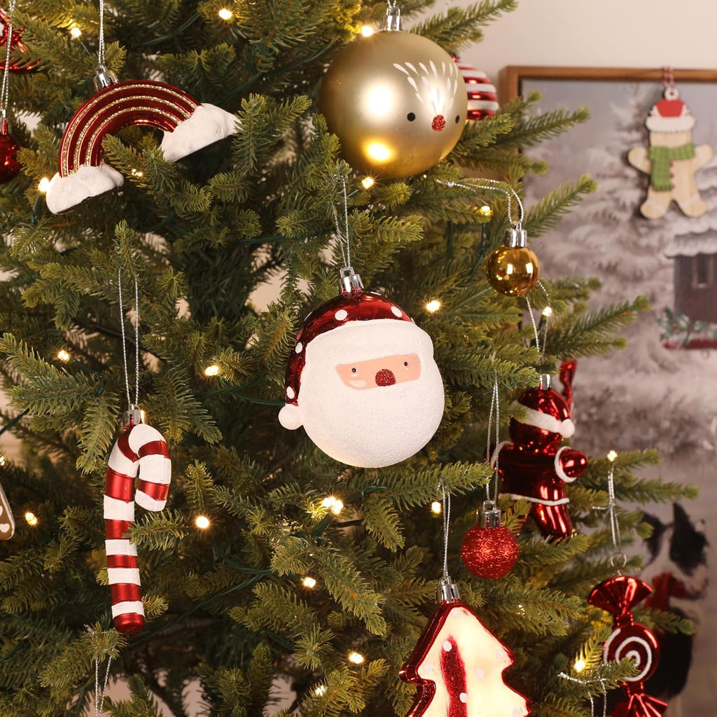 80pcs Christmas Balls Ornaments Set, Red, White and Gold