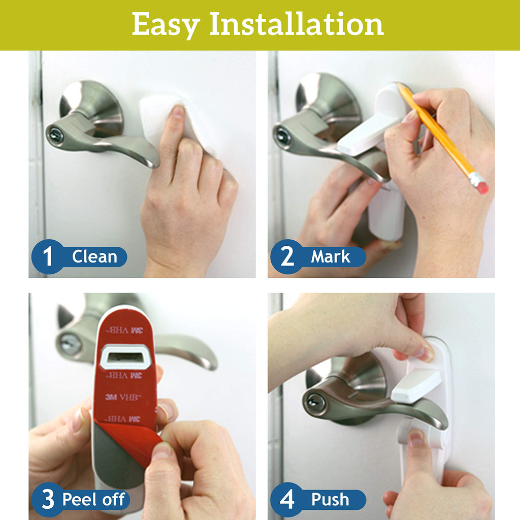 Lever Lock (6 Pack) Prevents Toddlers from Opening Doors. 3.25" L * 1.5" W * 4.5" H Easy One Hand Operation for