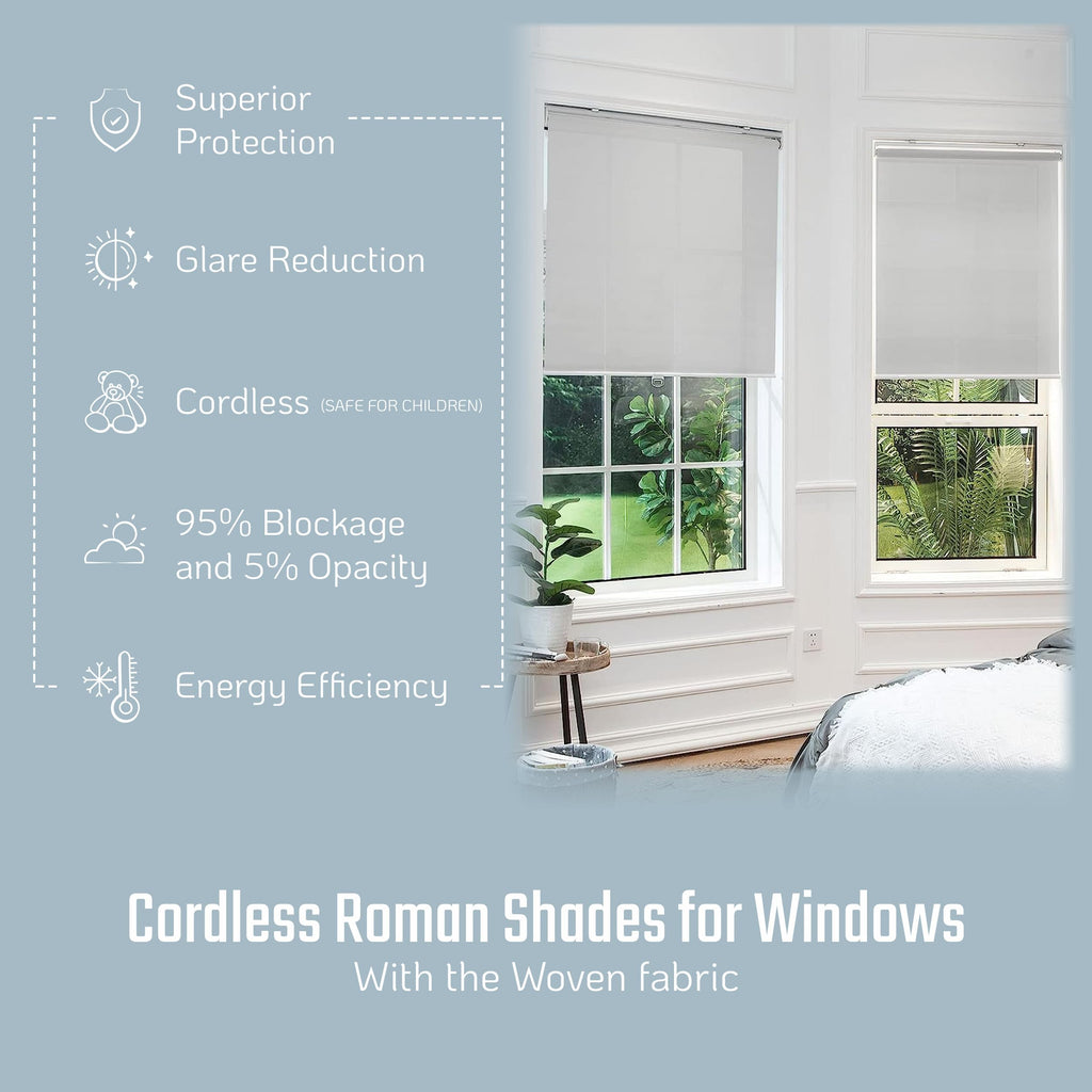 Solar Roller Shades Mesh Blinds Light Gray