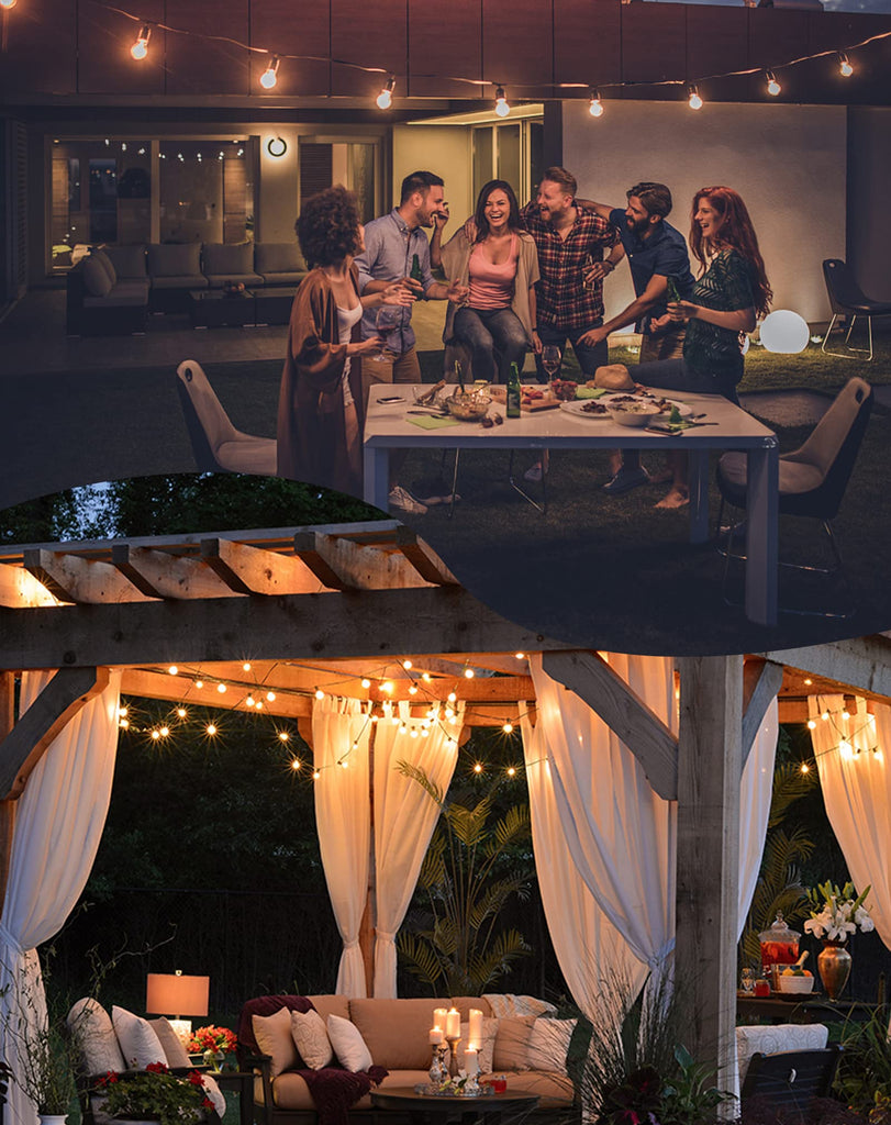 Outdoor String Lights, 50FT G40 LED IP65 Waterproof Patio Lights