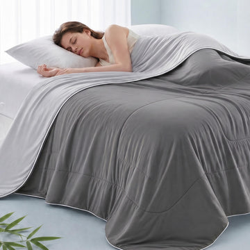 Breathable Cooling Comforter King, Grey, 106x90