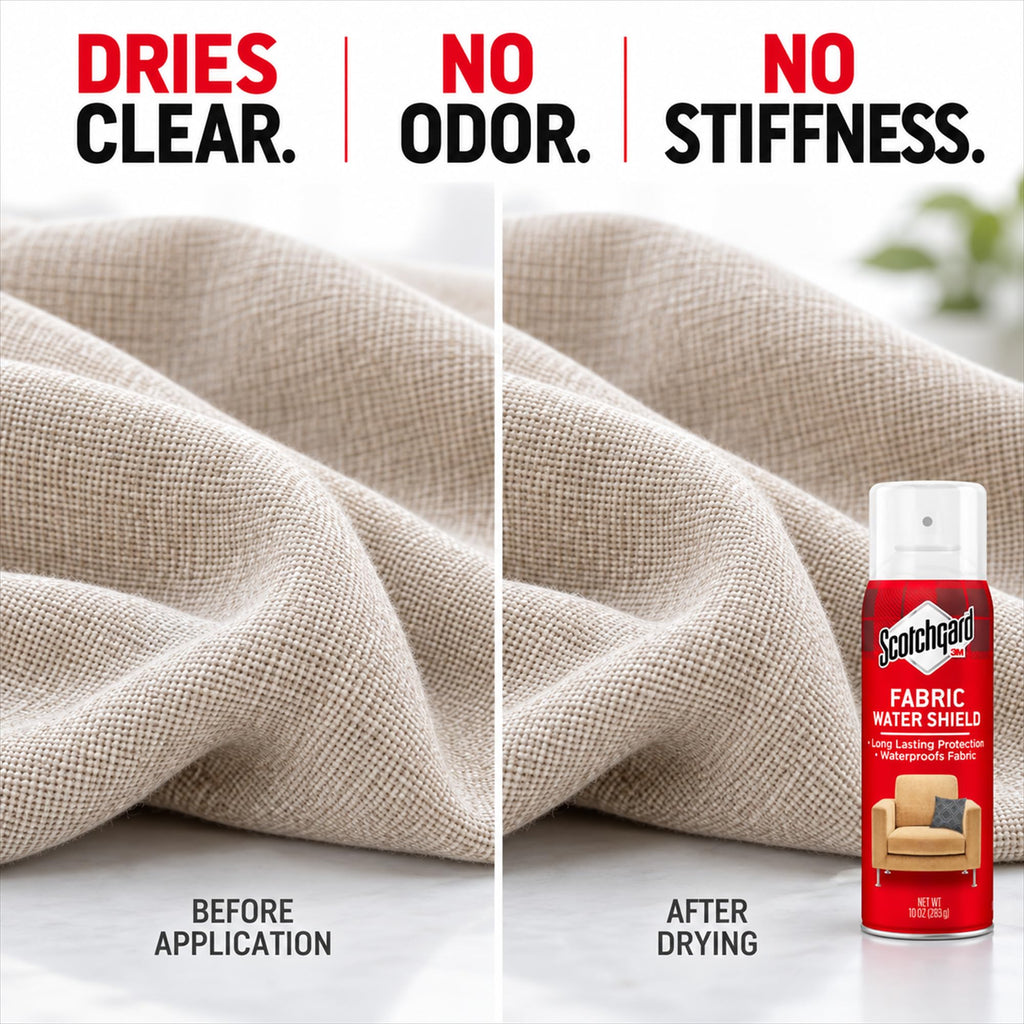 Fabric & Upholstery Protector, 3-Pack (10 oz Cans) - Repels Liquids & Blocks Stains - Long-Lasting Fabric Shield for