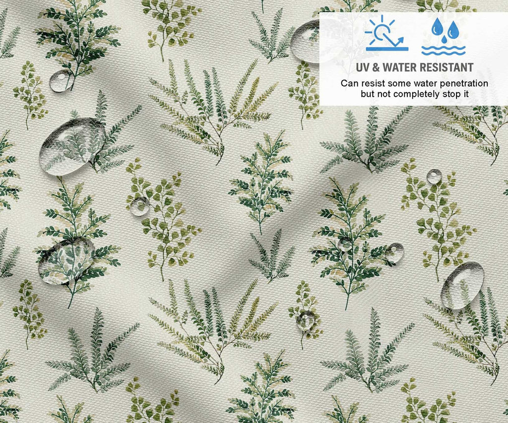 56 Inch Wide Polyester Canvas Fabric by 10 Yard - Leaves Pattern - Off White - Water-Resistant Outdoor & Upholstery