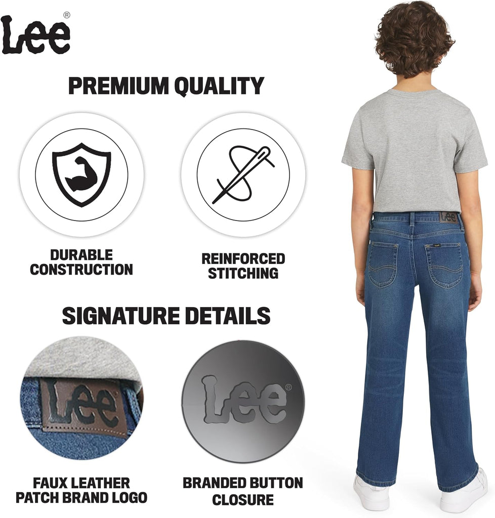Boys' 5 Pocket Loose Fit Stretch Waist Denim Jeans