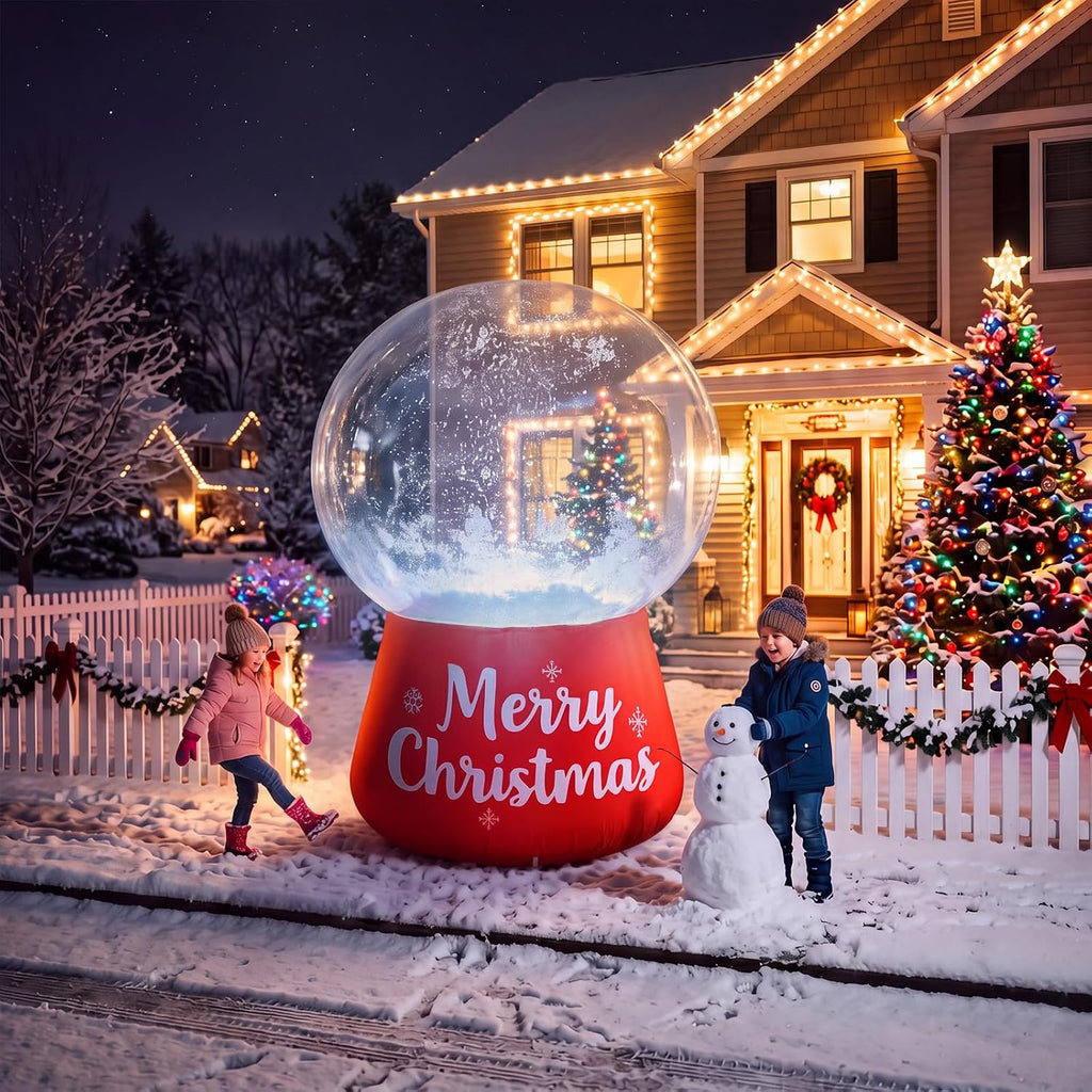 Gaint 6.56 ft Inflatable Christmas Snow Globe Decoration Outdoor