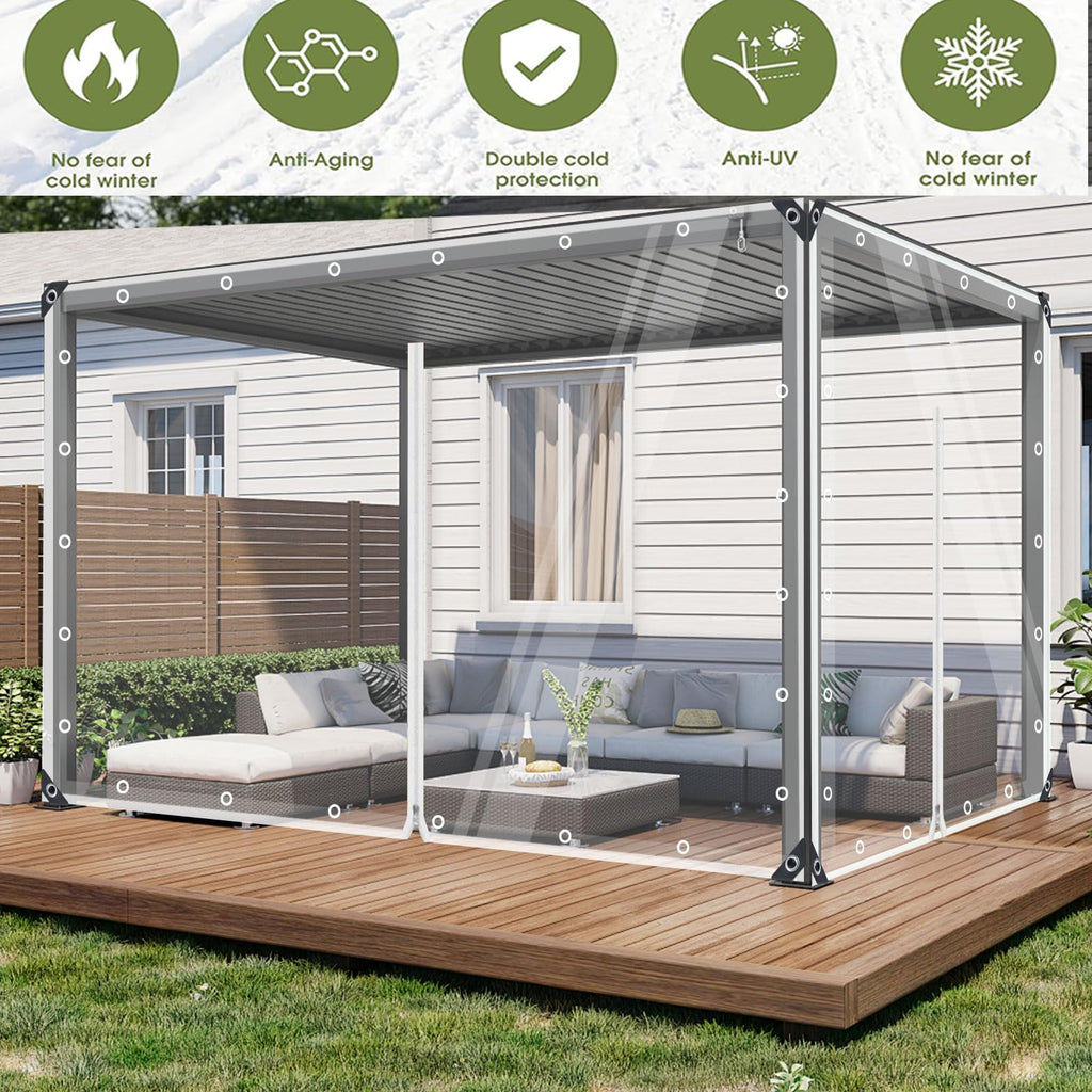 Clear Tarp with zipper door outdoor curtains vinyl Enclosure