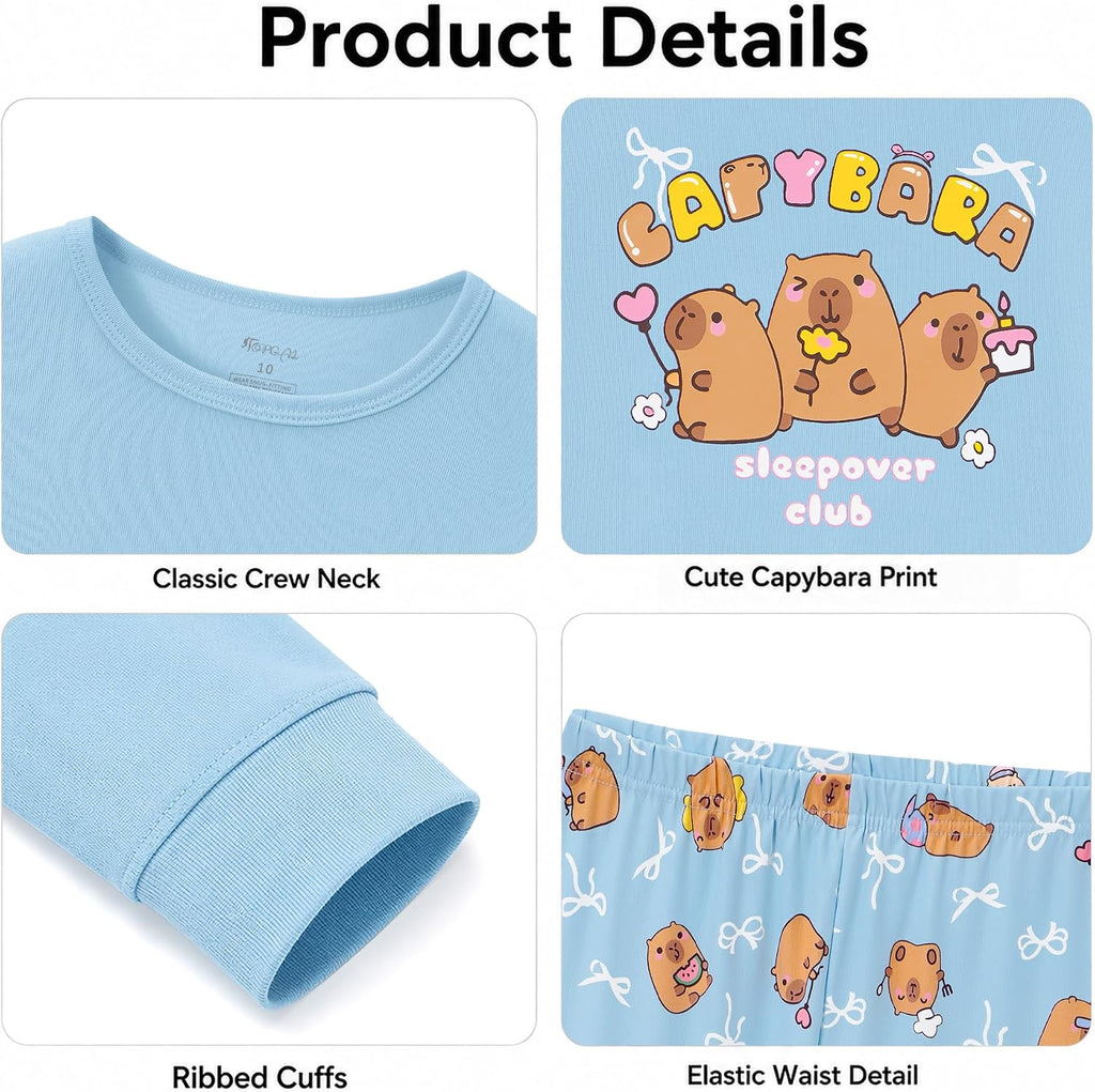 Girls Snug Fit Pajamas, Piece Long Sleeve Set