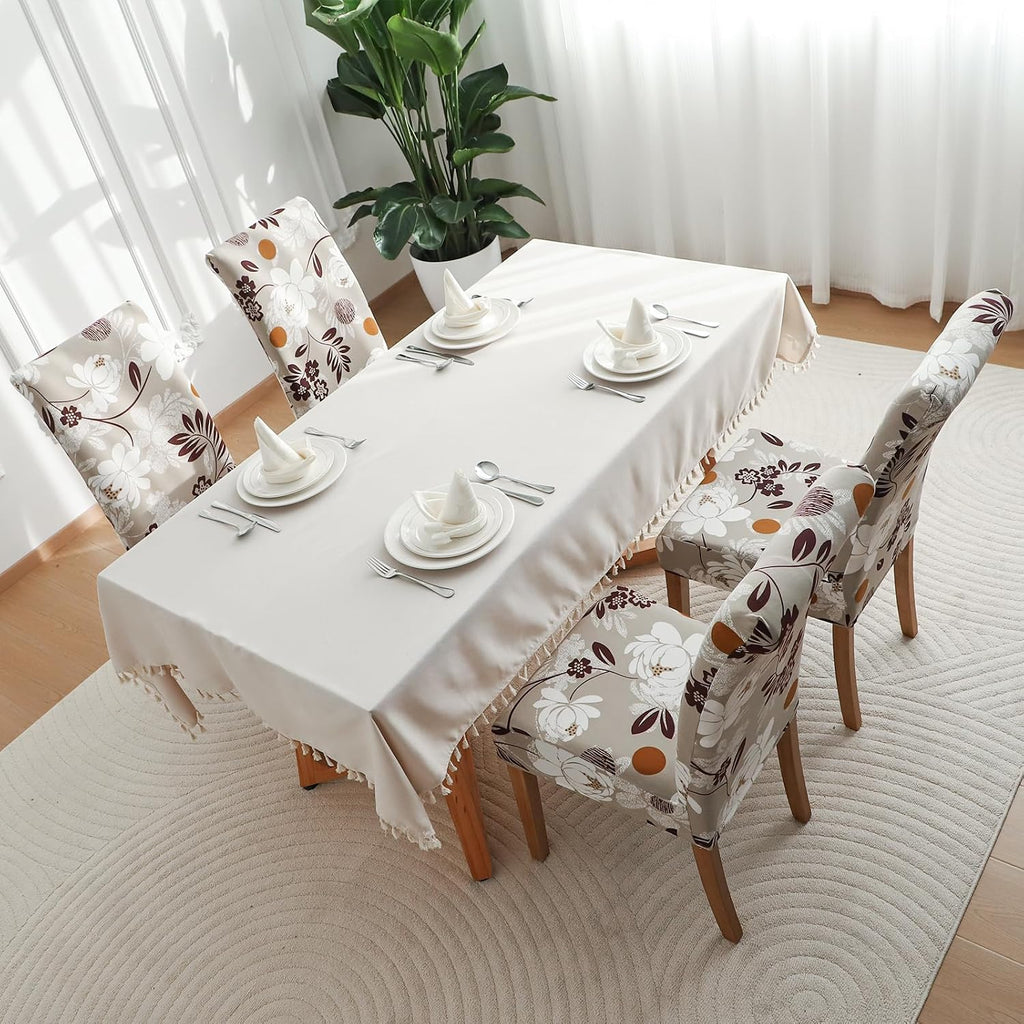 Waterproof Dining Room Chair Covers Set of 4 Stretch Floral Printed Standard Parson Chair Slipcovers Washable Pet