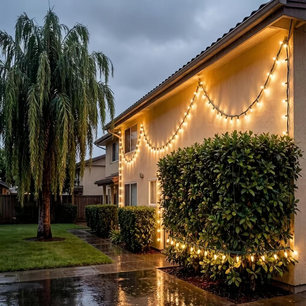 150 LED Warm White Christmas Lights, UL Certified 22# Green Wire 50 Ft, Commercial Grade Decorative Lighting String