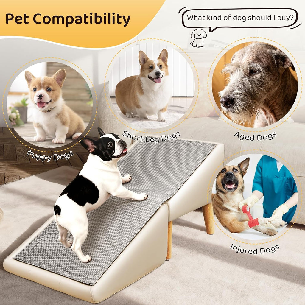 Dog Ramp for Couch, 16"H 2-in-1 Non-Slip Dog Stairs for Small Dogs