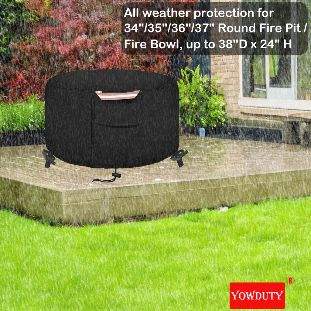 Round Propane Gas Fire Pit Cover 36 x 24 Inch