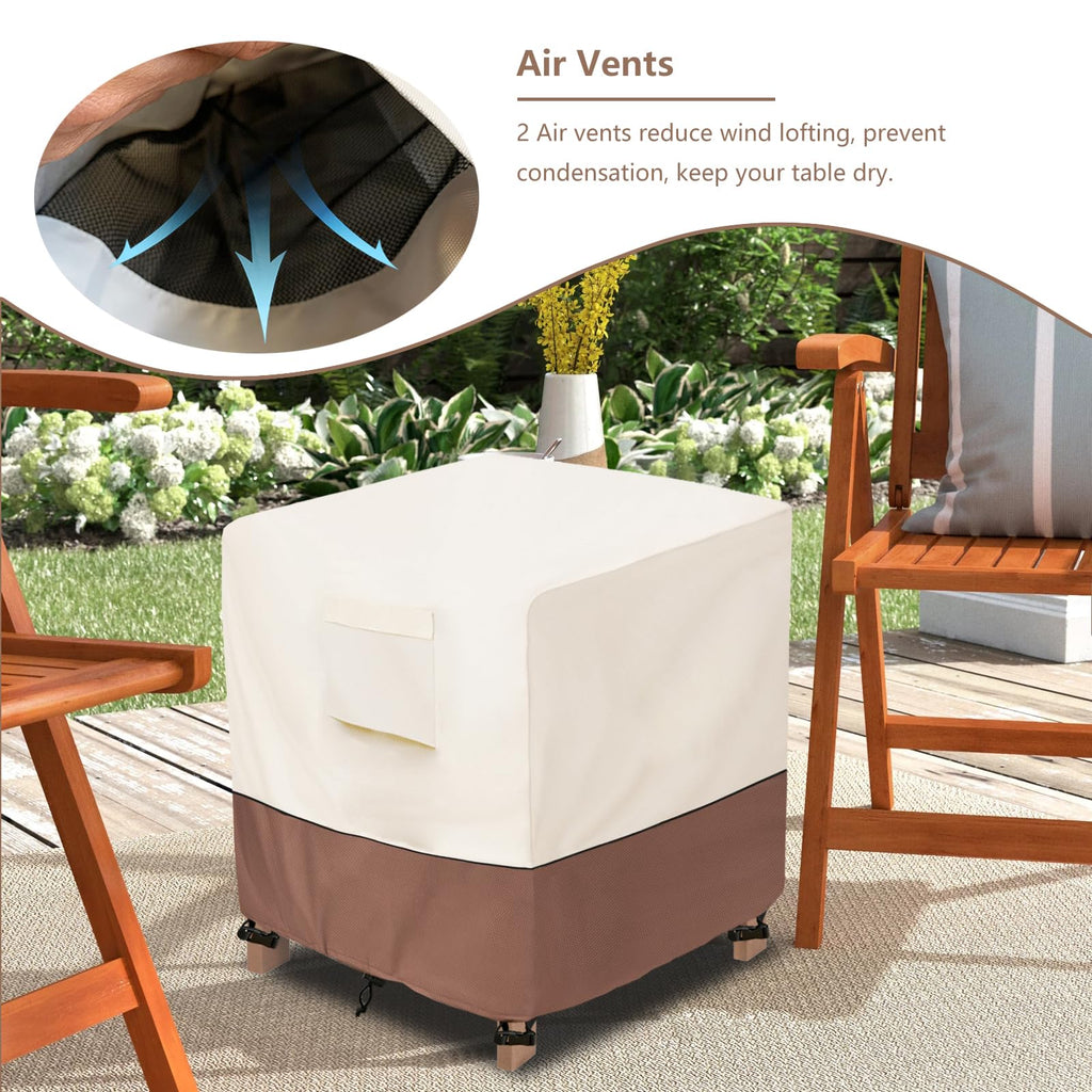 Patio Wicker Side Table Cover, Waterproof Square Patio Small Side Table Cover, Suitable for 3-Piece Outdoor Wicker