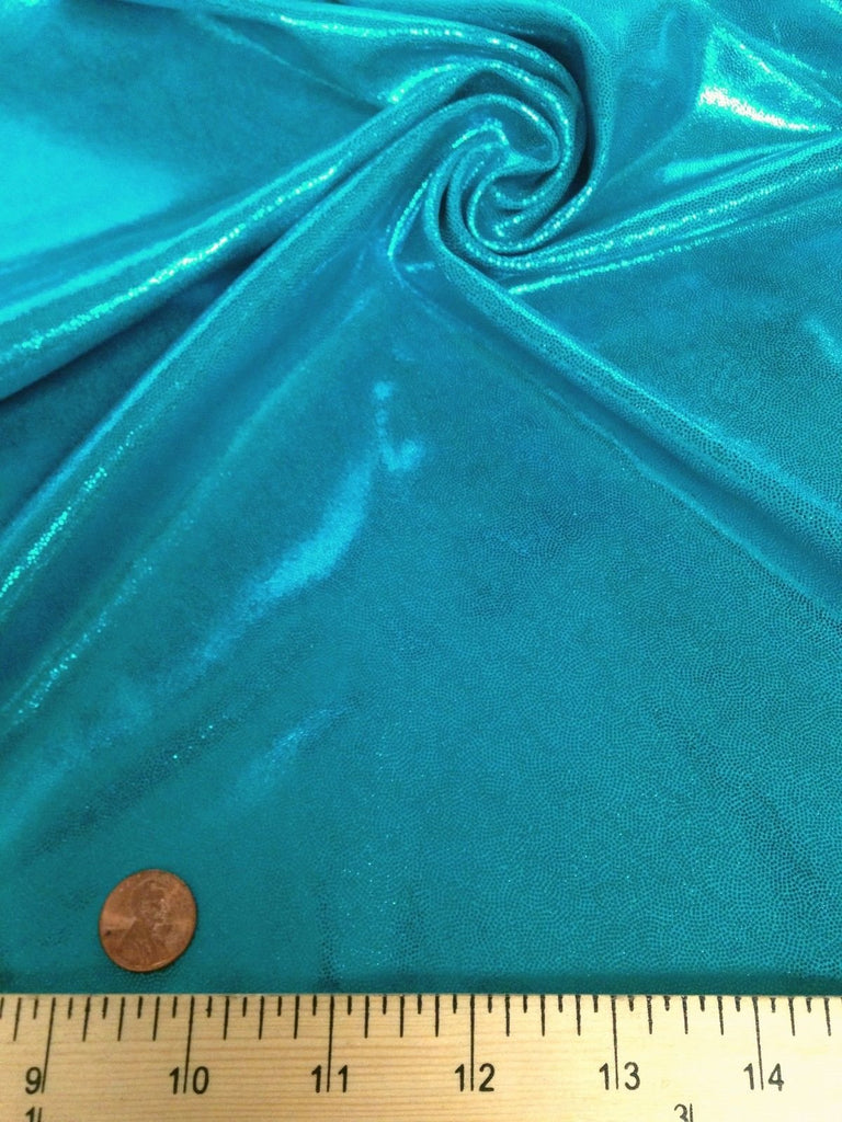 Shiny Finger Foil 4-Way Stretch Heavy Nylon Spandex Fabric (Turquoise)