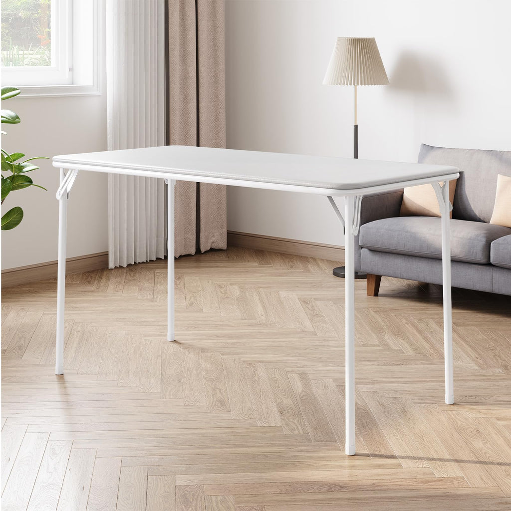 4 Feet Folding Table, Protable Foldable Card Table, Gray