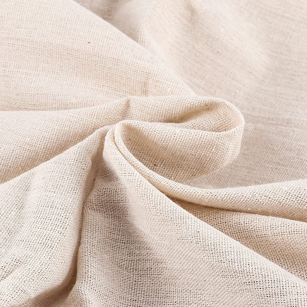 60 Inch Wide by 4 Yard Long Natural Linen Needlework Fabric, Extra Large Plain Solid Color Linen Fabric Cloth by The