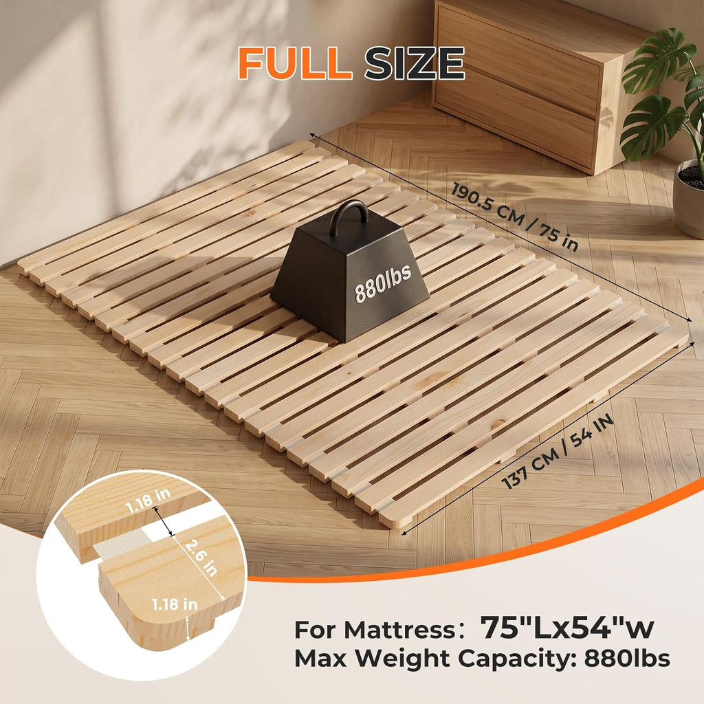 Bed Frame, Foldable Tatami Floor Bed Frame, Futon Frame