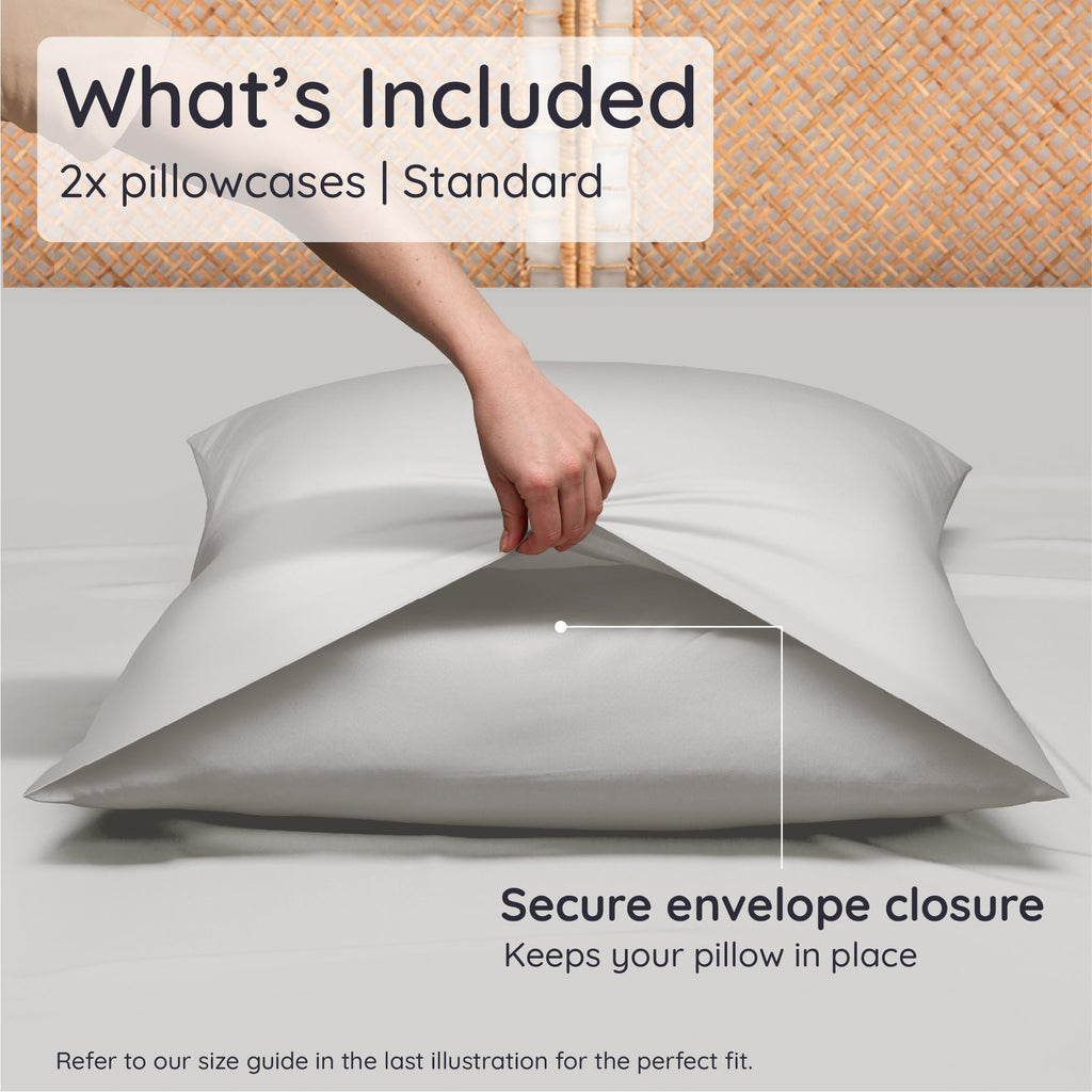 100% Viscose Derived from Bamboo Pillowcases Standard Size - Set of 2 Cooling Pillow Cases Standard Size, Super Soft