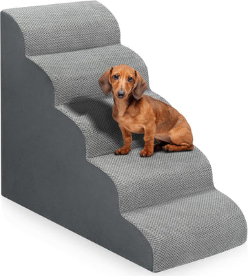 Dog Stairs for high Beds 28.7" H, 5 Step Pet Ramp for Large Dogs