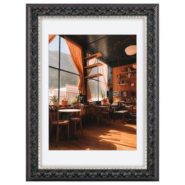 10x14 Black & Silver Photo Frame Mat for 8.5x11 Real Glass