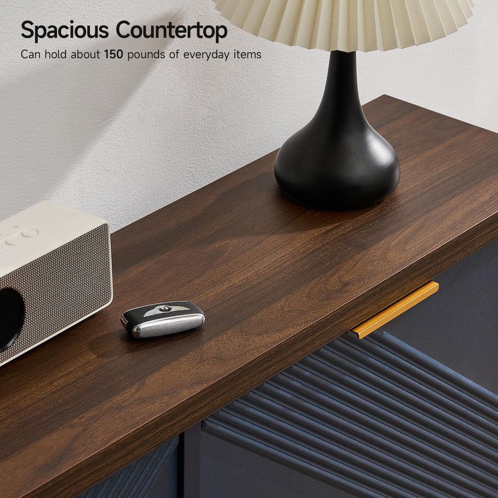 Shoe Cabinet with 4 Flip Drawers & Symmetric Groove Pattern