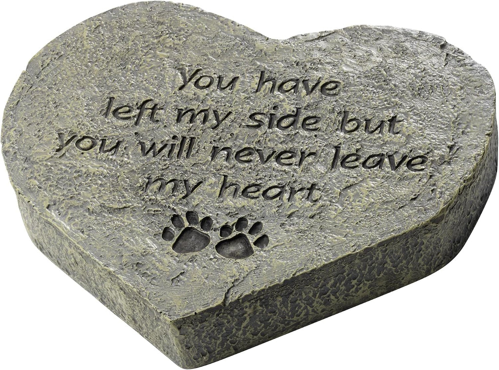 Pet Memorial Stone - You Have Left My Side But You Will Never Leave My Heart - Paw Prints Bereavement Memorial Gift