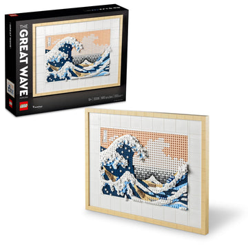 Art Hokusai The Great Wave Framed Japanese Wall Art Building Set - Unique Wall Decor, Room, or Office - Fun Activity