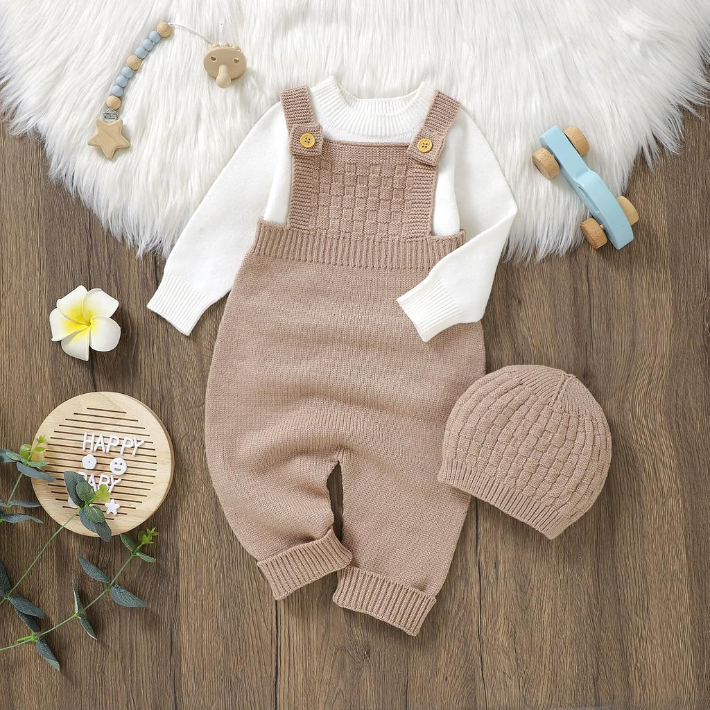 Sweater Knit Sleeveless Romper with Hat