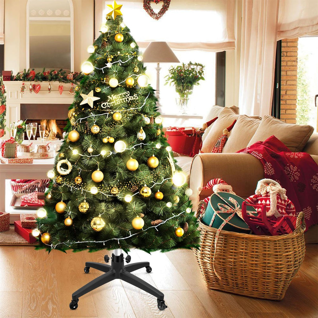Rolling Christmas Tree Stand with Wheels Universal Base 7.5FT Artificial Tree