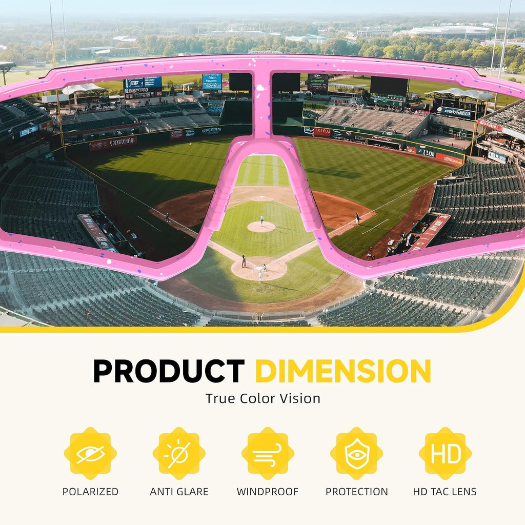Kids Polarized Sunglasses for Boys & Girls, Youth Baseball Softball Cycling Sports Sunglasses UV Protection