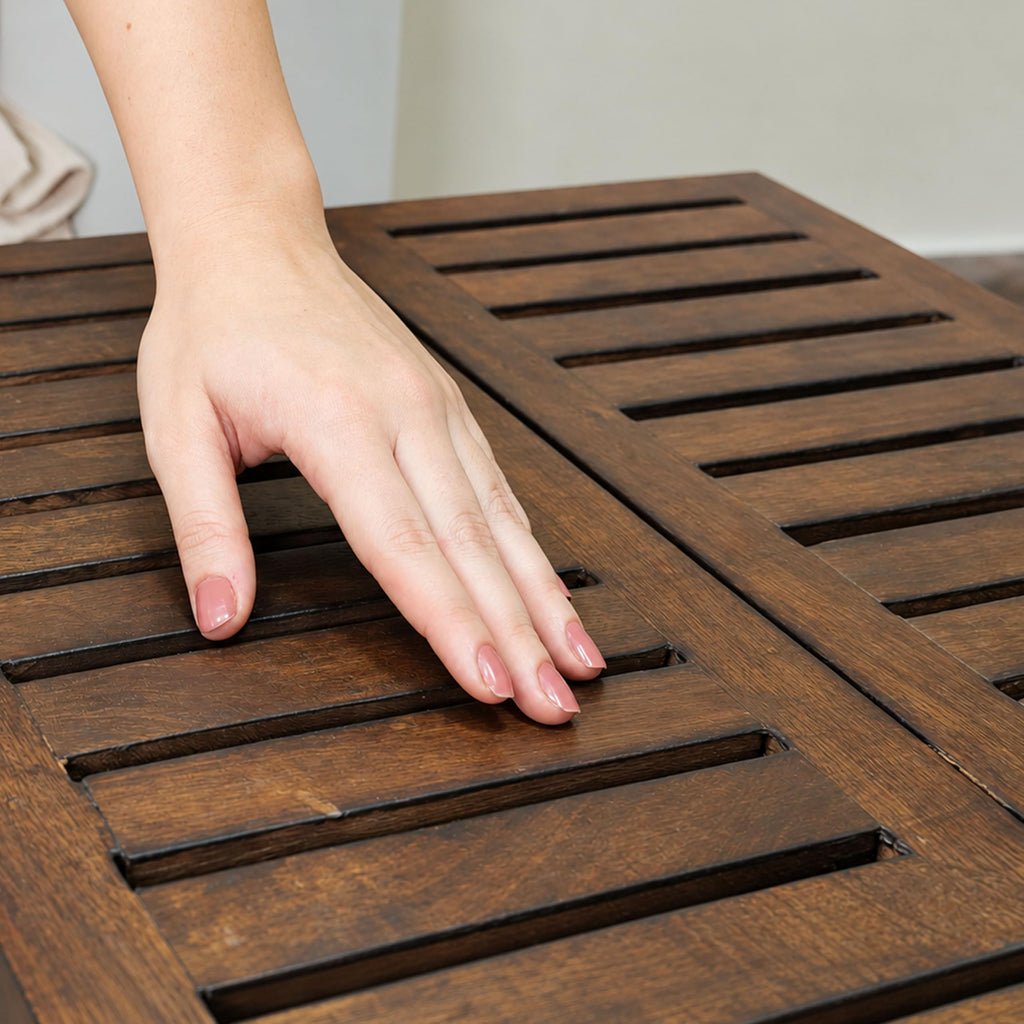 Coffee Table in Solid Wood, Foldable, Picknic Table18x18x18", Burnt Finish